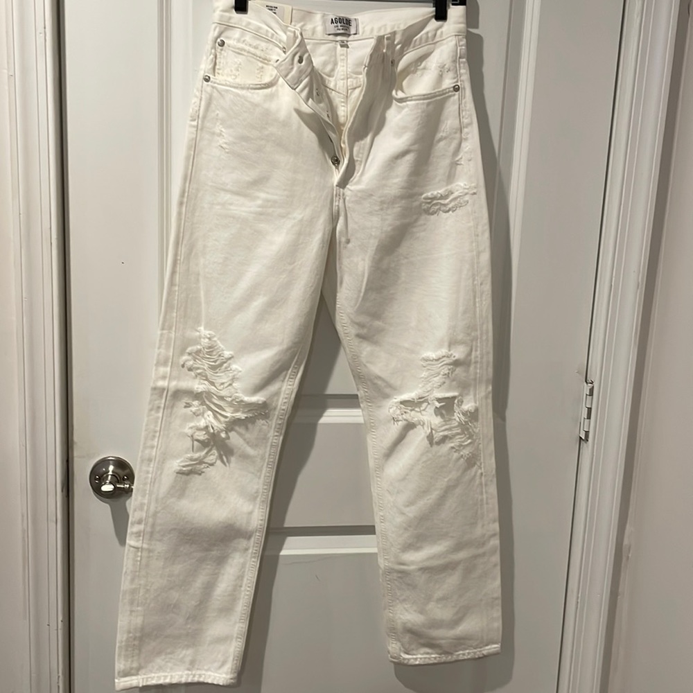 AGOLDE NWT 90’s Mid Rise White Denim